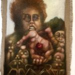 Even in the Garden, Banshee, oil on burlap, 25 x 35 inches